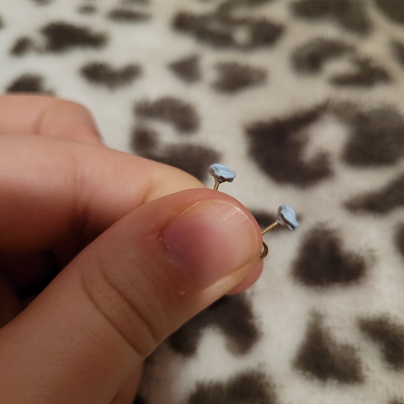 Baby Blue Rose Knot Earrings Studs Womens Jewelry - Picture 5 of 5